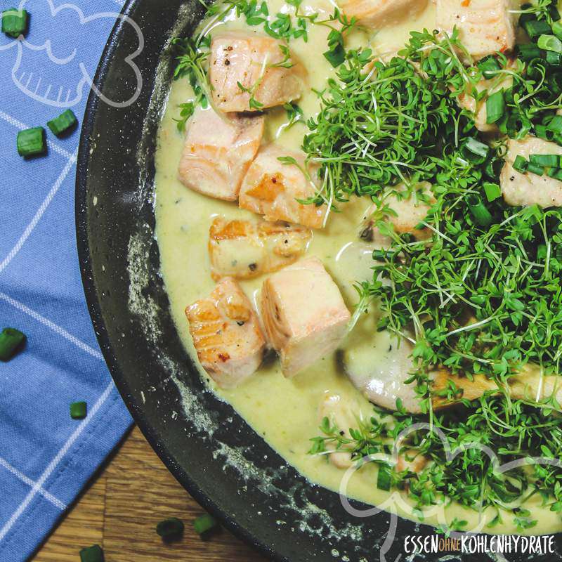 Fischpfanne mit Kresse - Essen ohne Kohlenhydrate