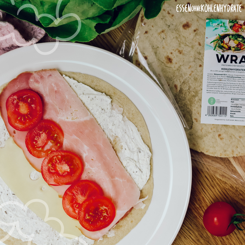 Schinken-Käse-Wrap - Essen ohne Kohlenhydrate